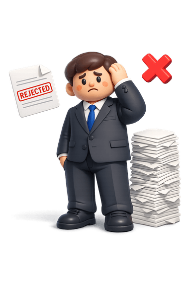 품의서 반려로 고민하는 직원